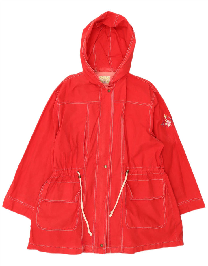 MASH Chaqueta utilitaria con capucha de gran tamaño para mujer Reino Unido 14 Algodón rojo mediano