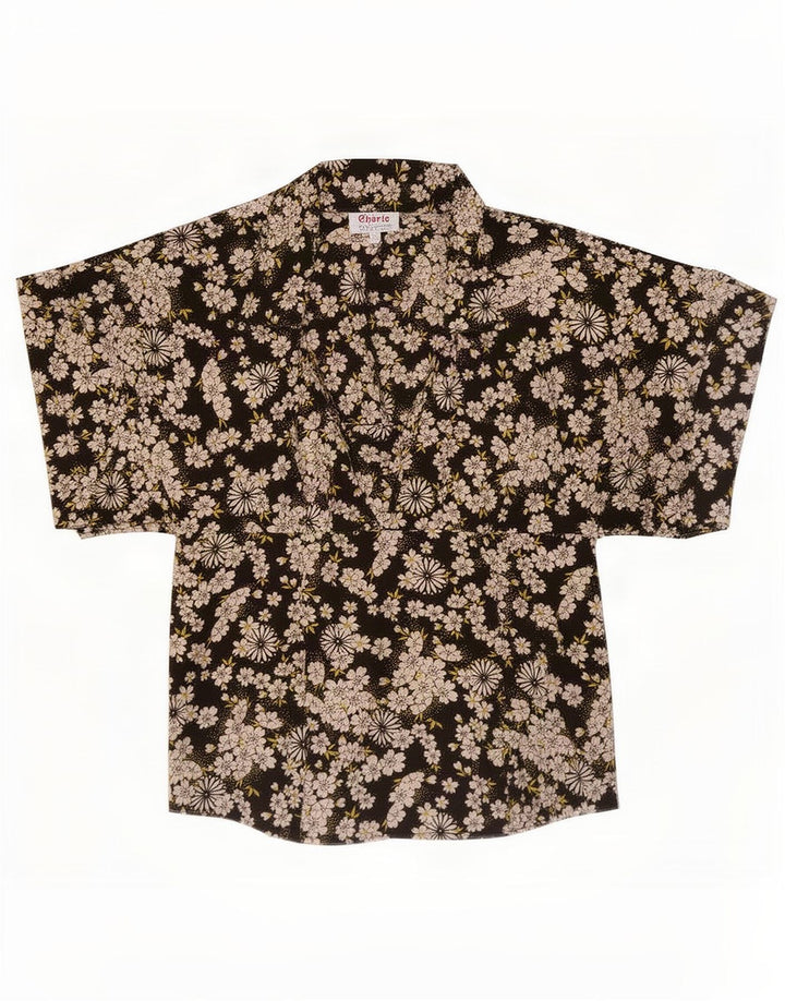 cherie Blusa para Mujer Top IT 42 Mediano Negro Floral