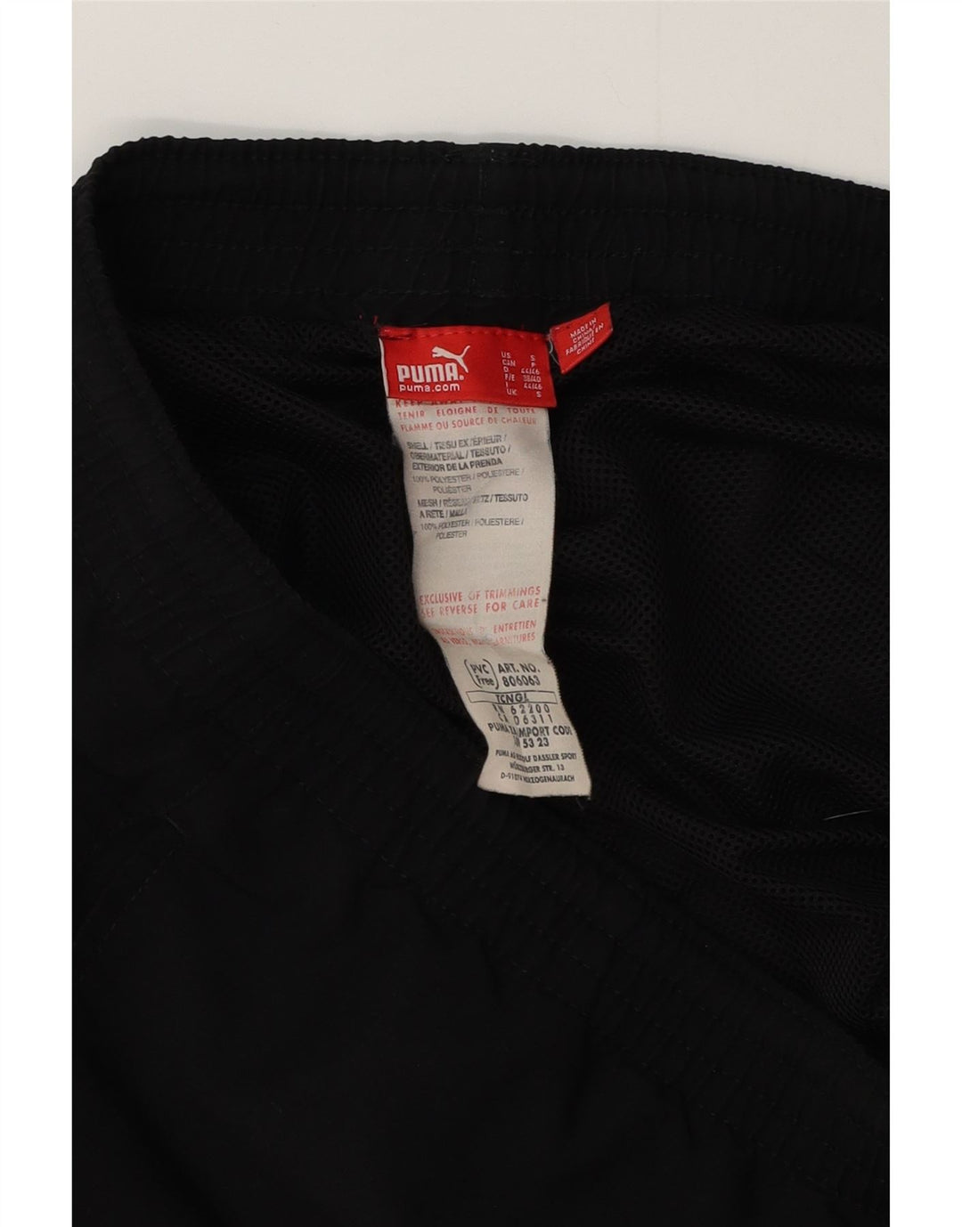 Puma Pantalones cortos deportivos para hombre pequeño poliéster negro