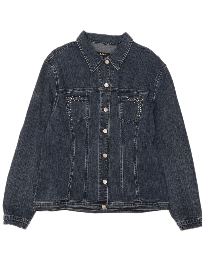Vintage mujer chaqueta de mezclilla Reino Unido 14 azul medio