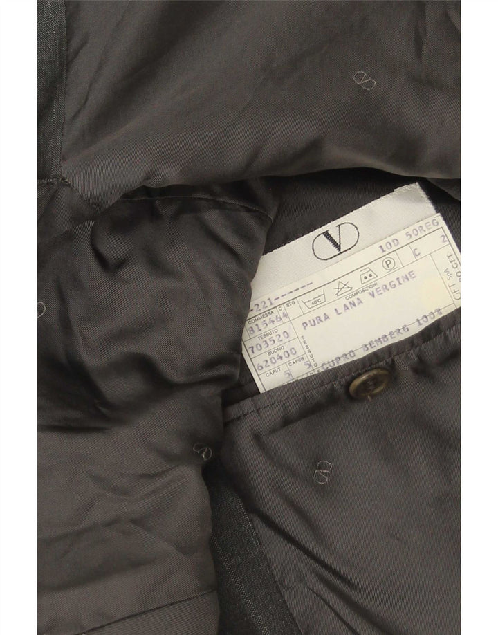 Valentino Chaqueta Blazer De 3 Botones Para Hombre IT 50 Grande De Lana Virgen Gris