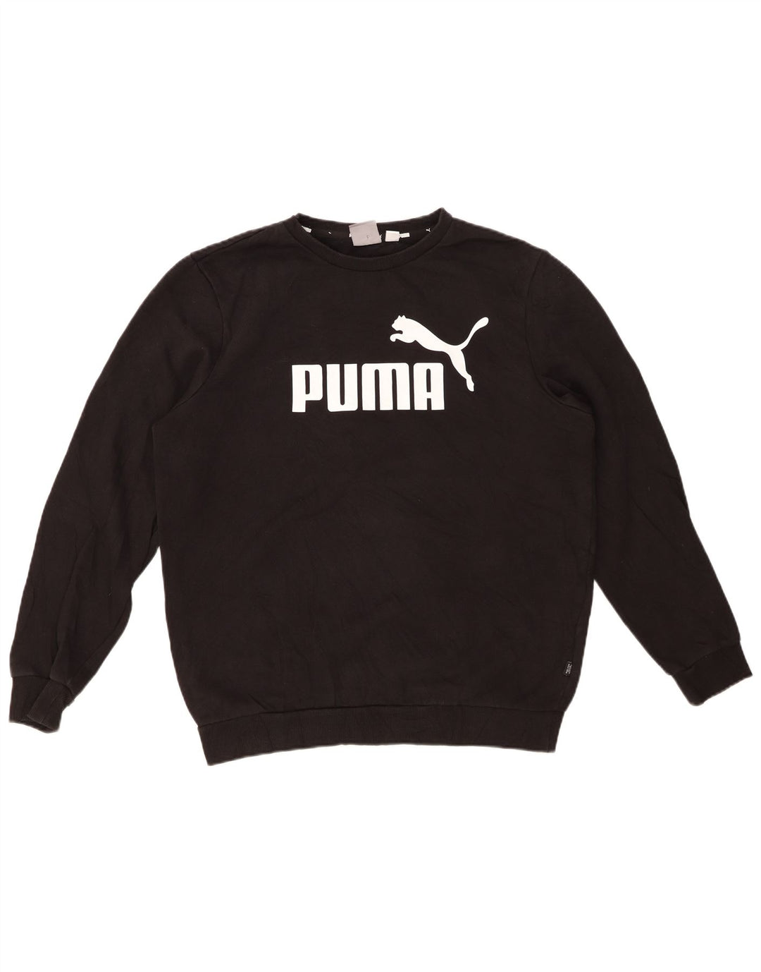 PUMA Sudadera con gráfico para hombre Jumper Medium Black Cotton