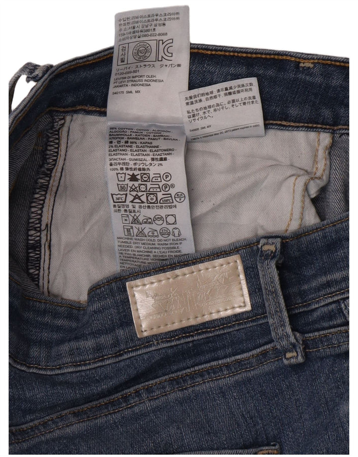Vaqueros pitillo desgastados para mujer Levi's W29 L30 Algodón azul