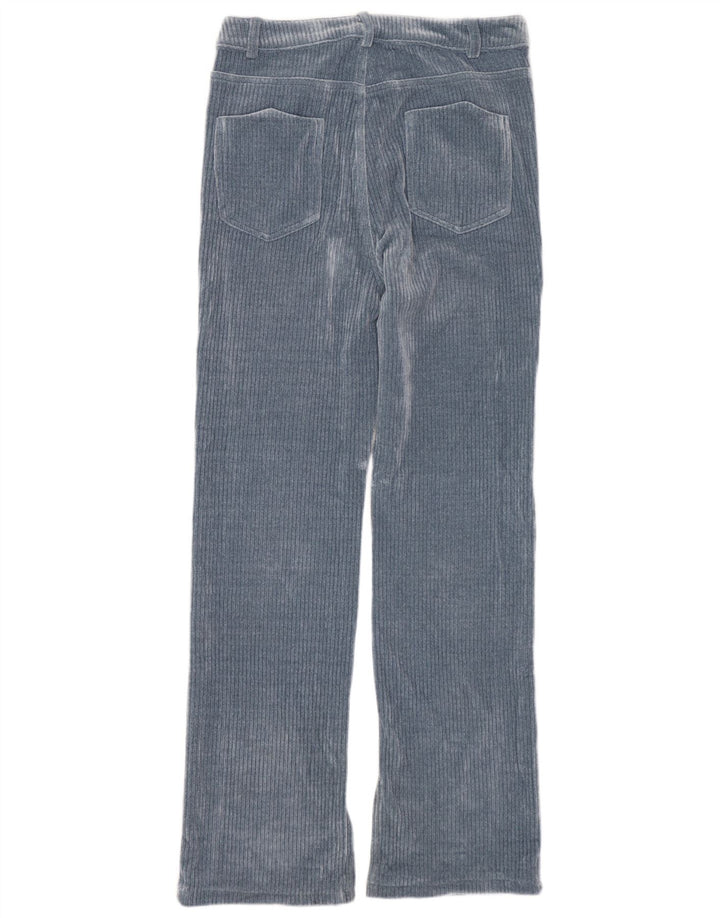 Zara Mujer Pantalón Recto De Pana EU 40 Medium W30 L30 Poliéster Azul