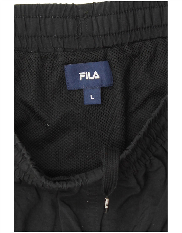Fila - Pantalones cortos deportivos para hombre, talla grande, color negro, poliamida