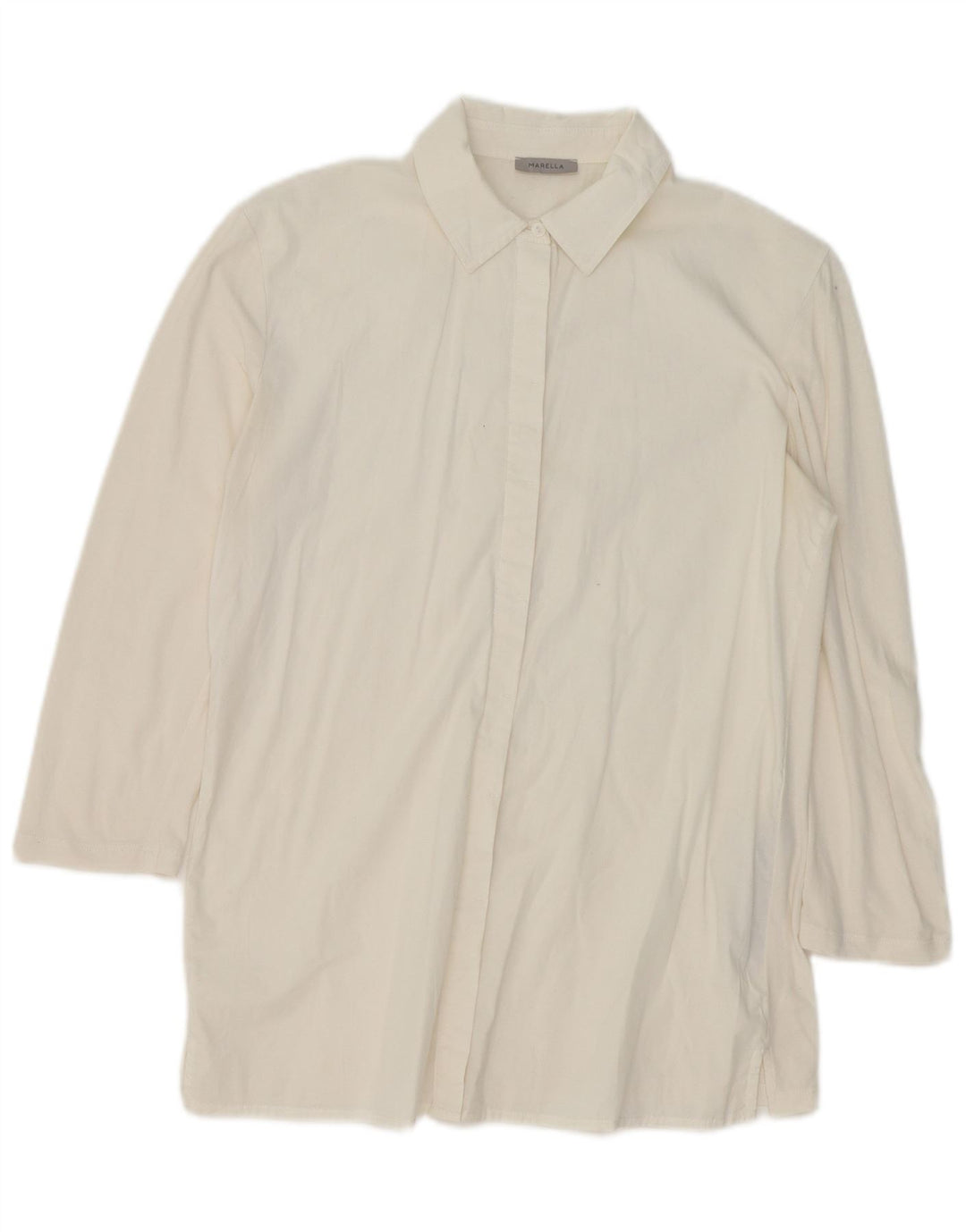 Marella Blusa larga para mujer UK 46 Large Off White Cotton