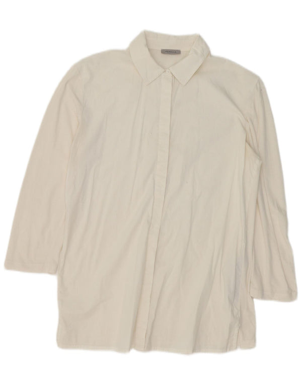 Marella Blusa larga para mujer UK 46 Large Off White Cotton