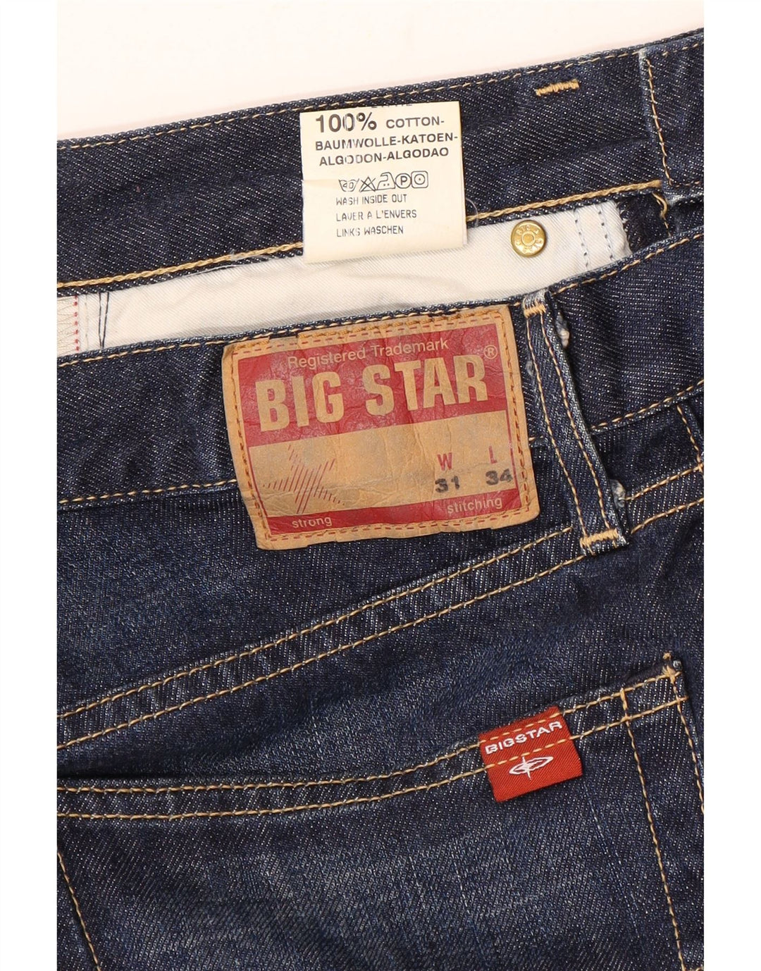 Vaqueros rectos para hombre Big Star W31 L31 Algodón azul