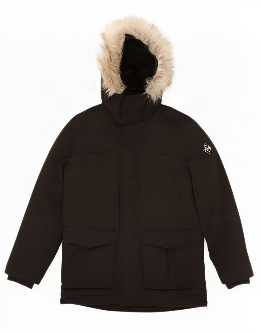 Hollister Chaqueta de esquí con capucha para hombre UK 36 Small Poliéster negro