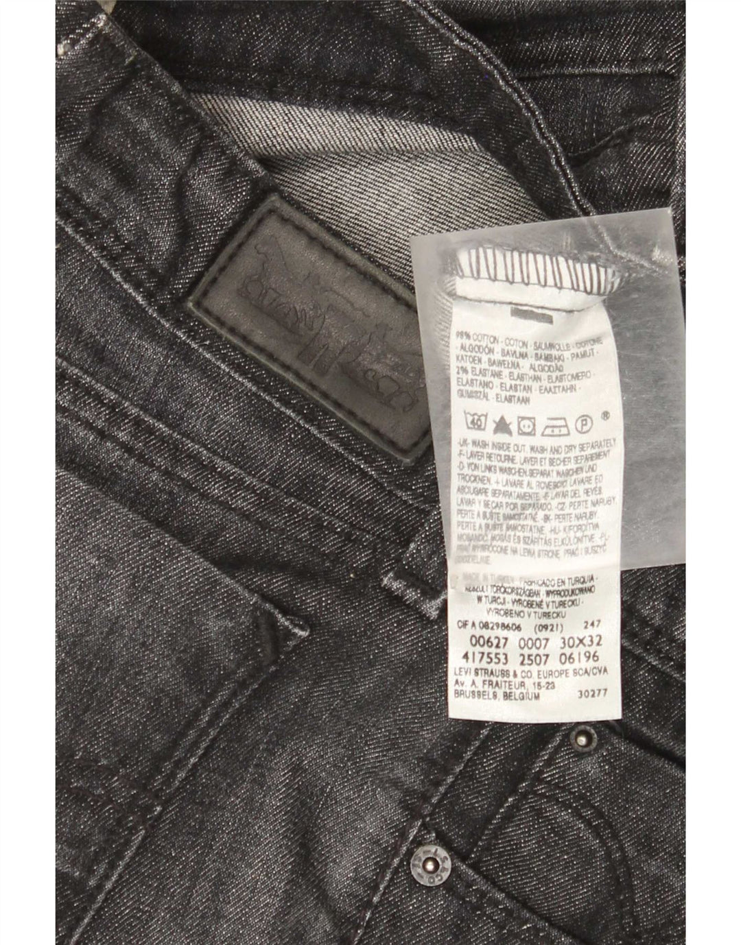 Vaqueros Levi's Mujer 627 Rectos W30 L29 Algodón Gris