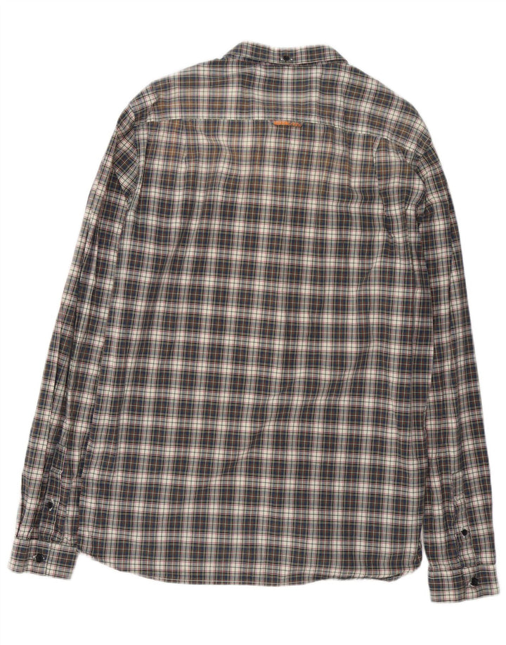 Camisa Superdry para hombre 2XL Algodón a cuadros azul marino