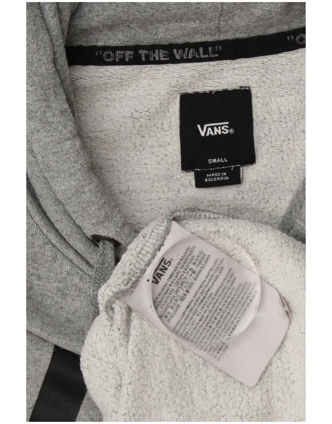 Vans Hombre Sudadera con capucha gráfica Jersey pequeño de algodón moteado gris