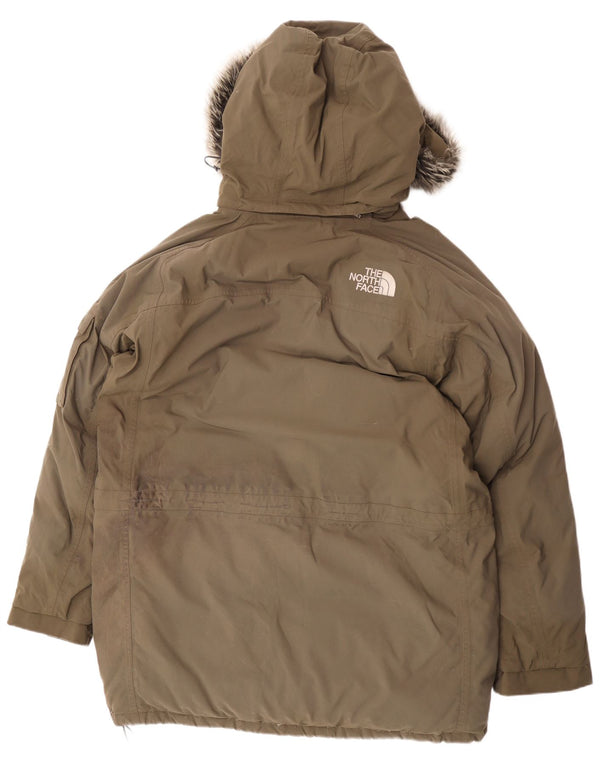 The North Face Mens Hooded Padded Parka Jacket UK 40 Large Khaki Winter