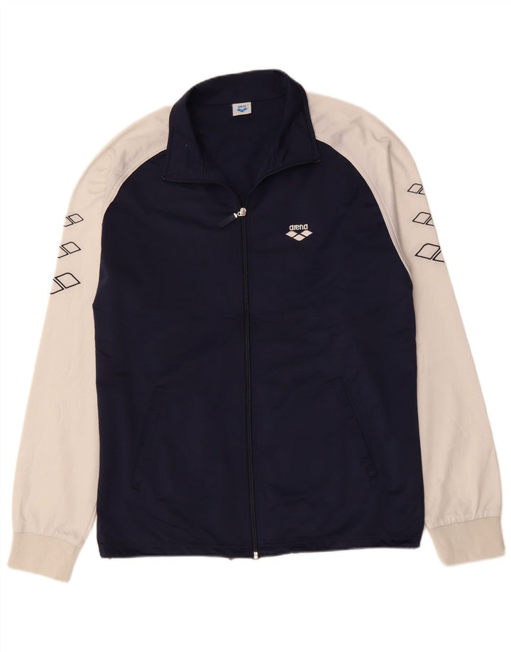 ARENA Chaqueta superior de chándal con gráfico para hombre Azul marino medio Colorblock