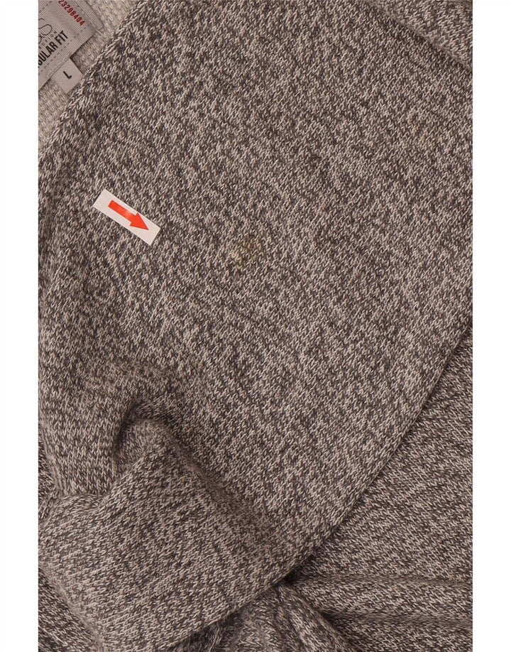 Marks & Spencer - Jersey de cuello redondo para hombre, talla grande, color gris moteado