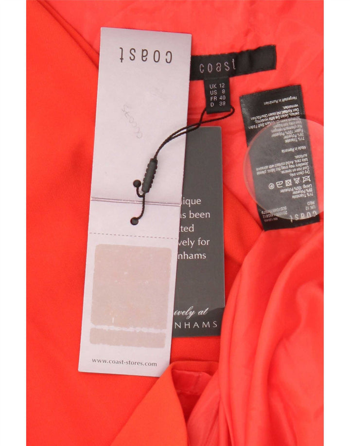 Vestido tubo sin mangas para mujer Coast UK 42 Triacetato rojo mediano
