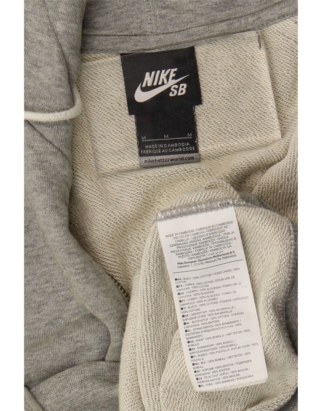 Nike - Sudadera con capucha y cremallera para hombre, algodón gris medio