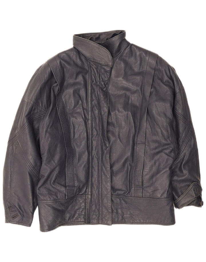 Chevignon Chaqueta de cuero para mujer UK 46 Grande Azul marino