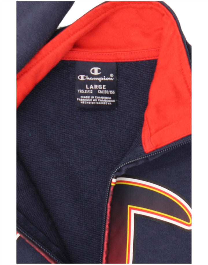 CHAMPION Chaqueta superior de chándal con gráfico para niños 11-12 años Grande Azul marino
