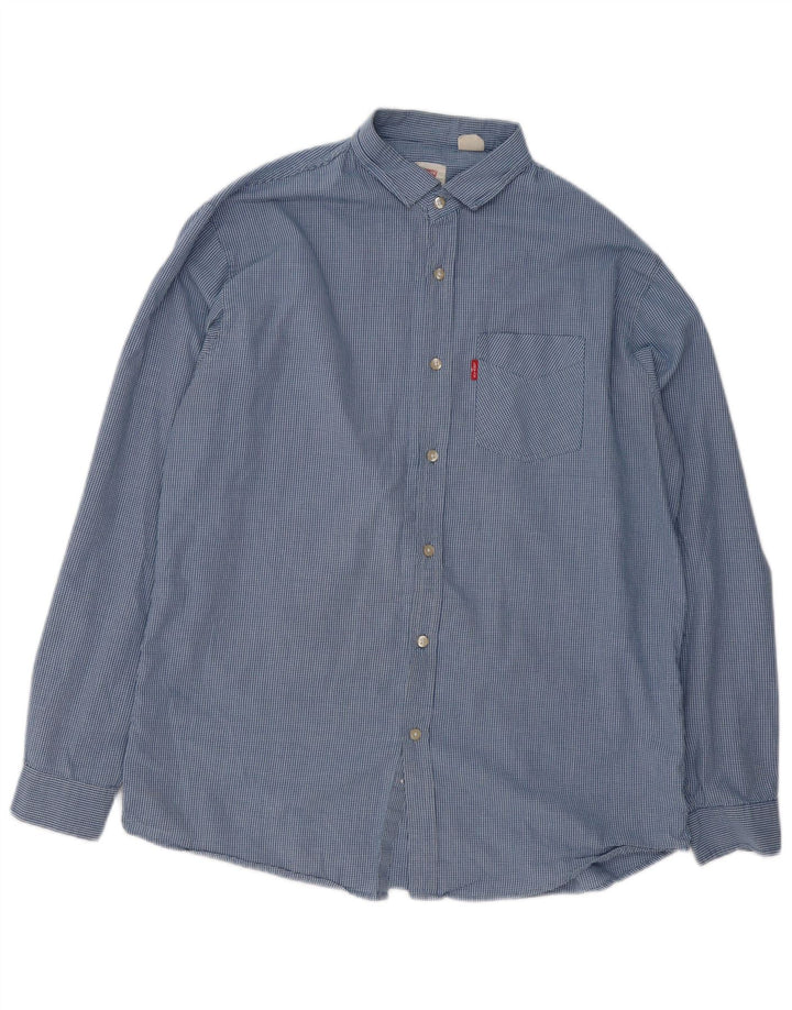 Camisa Levi's Hombre XL Algodón Vichy Azul