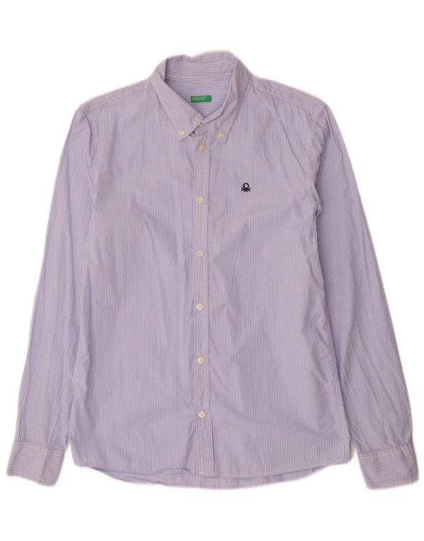 Benetton Camisa Niño 13-14 Años 3XL Algodón Raya Azul Azul