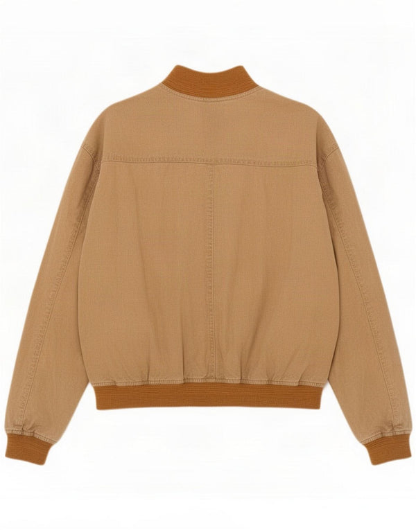 Chaqueta bomber vintage para hombre UK 42 XL Bloque de color beige
