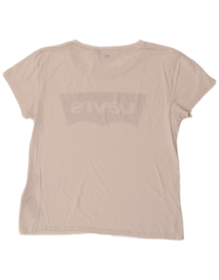 Levi's Camiseta gráfica para hombre Top grande de algodón blanco