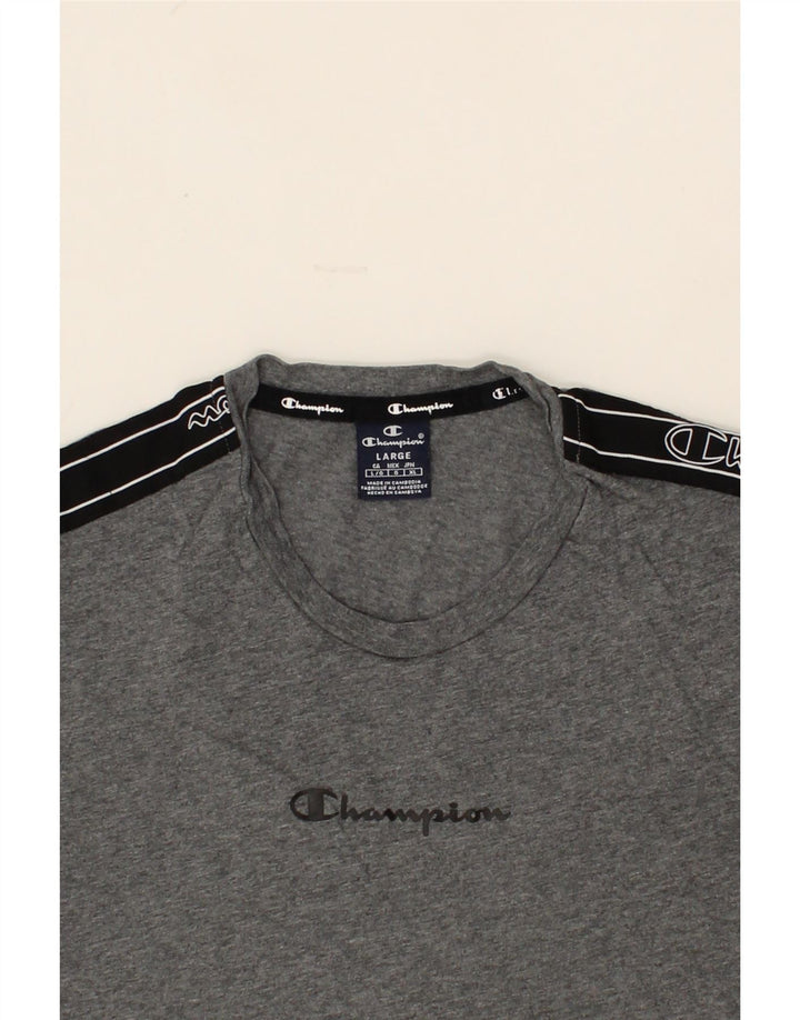CHAMPION Mens Graphic T-Shirt Top Large Grey Cotton Vintage Champion and Second-Hand Champion from Messina Hembry 