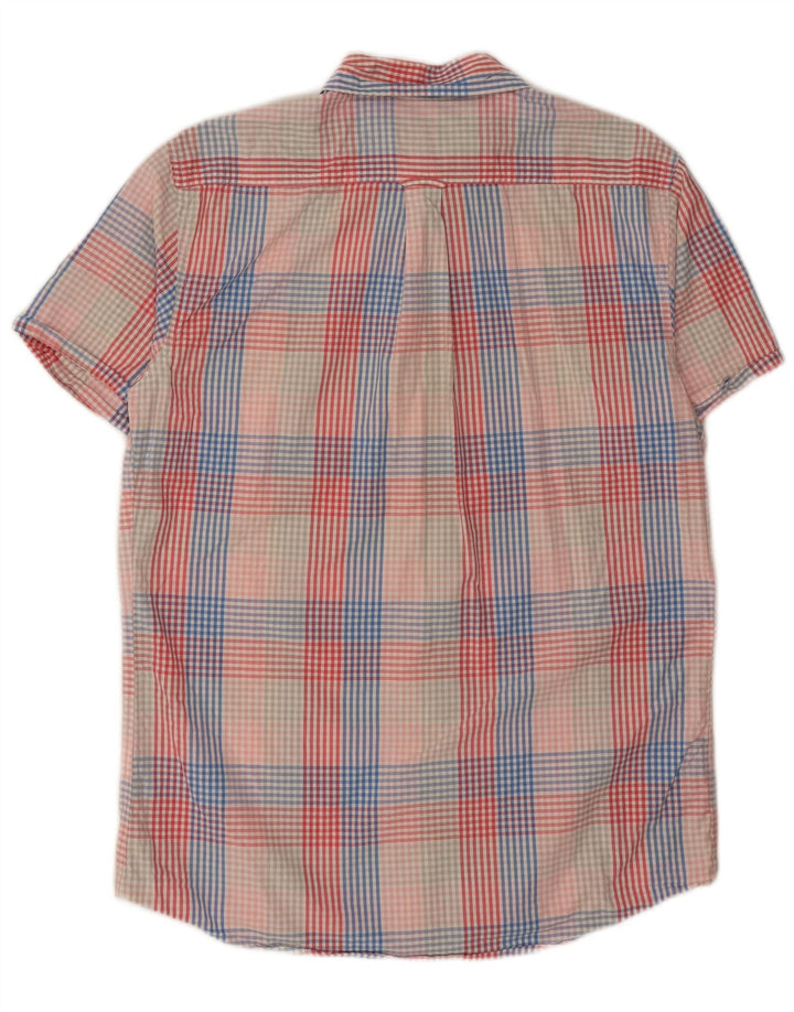 Izod Camisa De Manga Corta De Algodón Mediana A Cuadros Multicolor Hombre