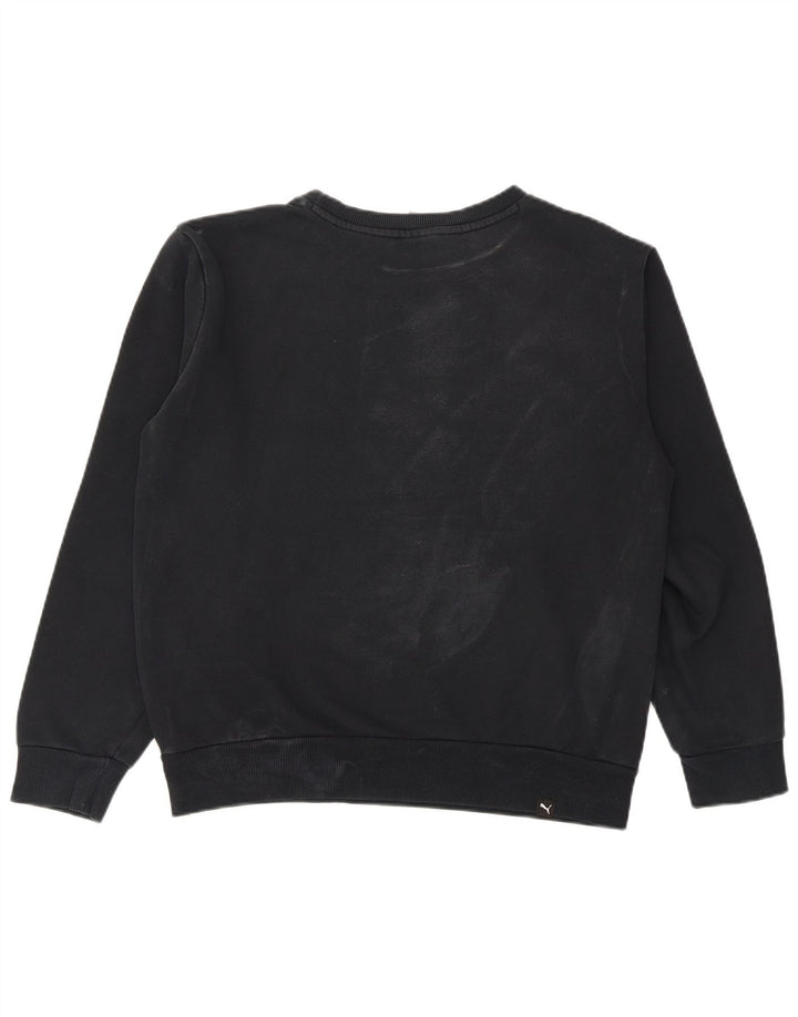 Puma Hombre Sudadera Gráfica Jersey Pequeño Algodón Negro