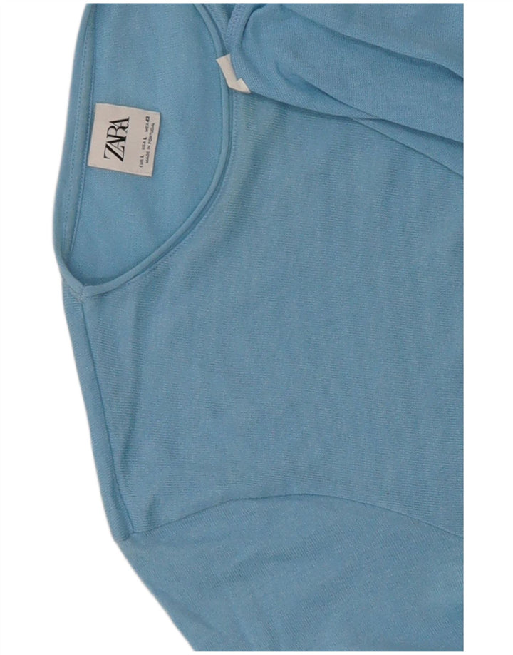 Zara Hombre Jersey De Cuello Redondo Jersey Grande Azul