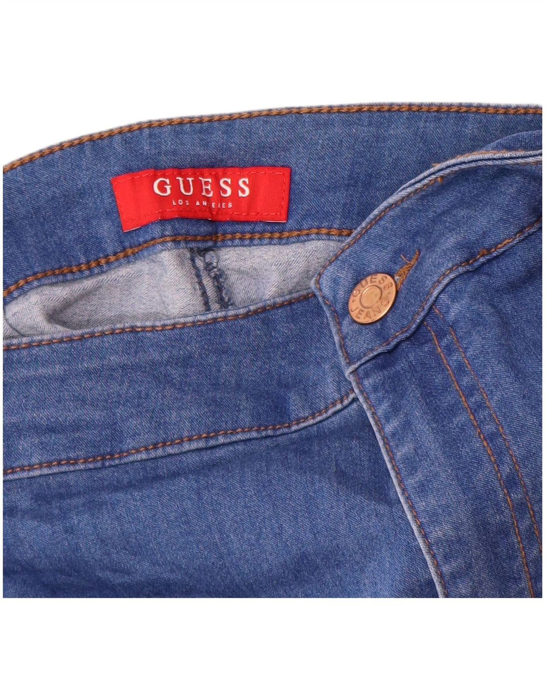 GUESS Vaqueros pitillo de cintura alta para mujer W24 L28 Algodón azul