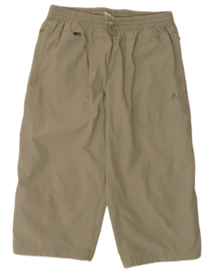 Adidas Mens Capri Chándal Pantalones Pequeño Caqui Poliéster