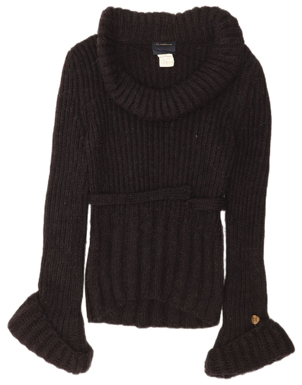 Roberto Cavalli Womens Roll Neck Jumper Sweater IT 42 Medium Black Wool