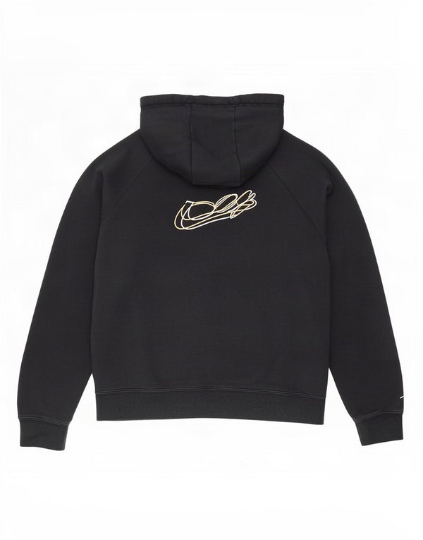 Nike - Sudadera con capucha para mujer, diseño gráfico, ajuste holgado, con cremallera, talla 6, XS, color negro
