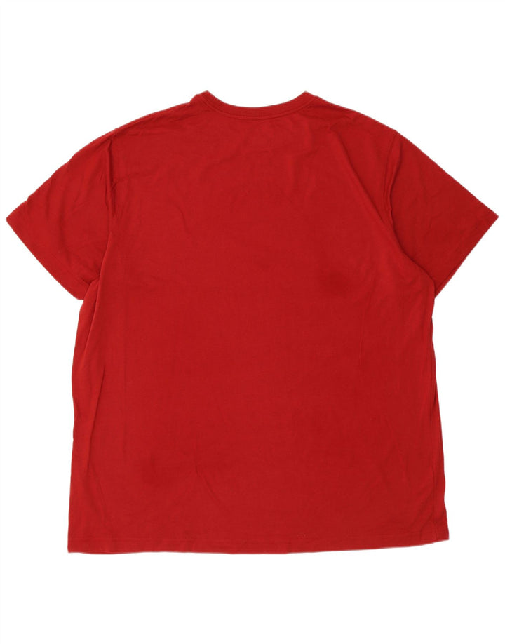 EDDIE BAUER Camiseta Hombre Top 2XL Algodón Rojo