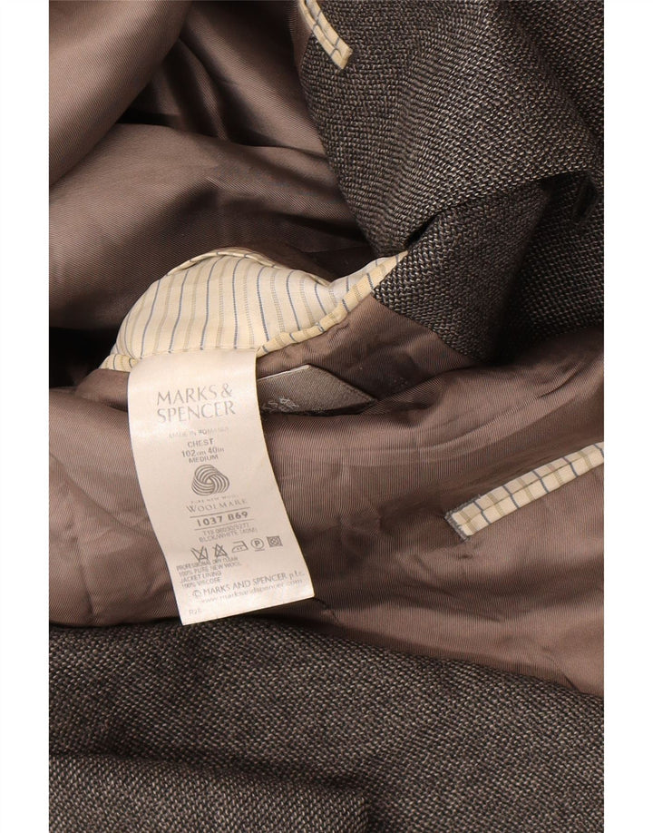 Marks & Spencer Chaqueta tipo blazer de 2 botones para hombre UK 40 Gris medio Lana nueva