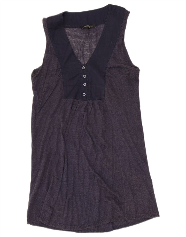 Max Mara Mujer Weekend Vest Top UK 8 Small Azul Marino