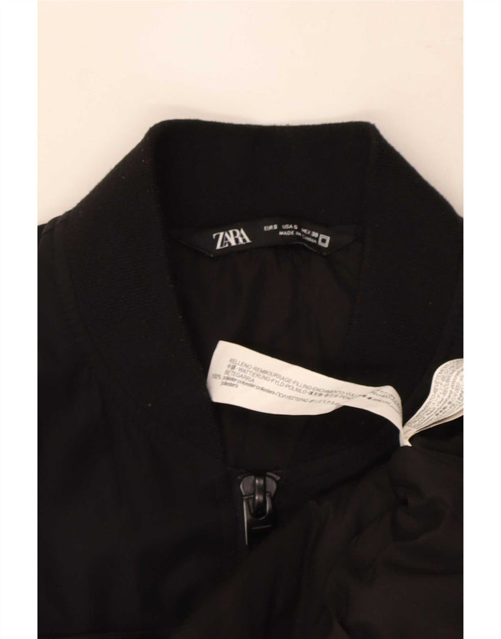 Zara Mens Loose Fit Bomber Jacket UK 36 Small Poliéster Negro