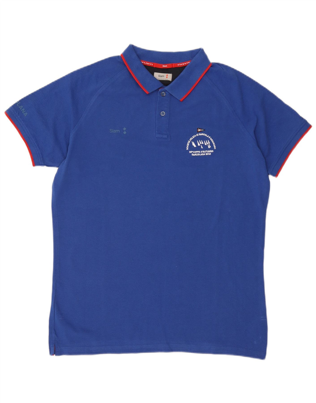 Slam Polo Gráfico Hombre XL Algodón Azul