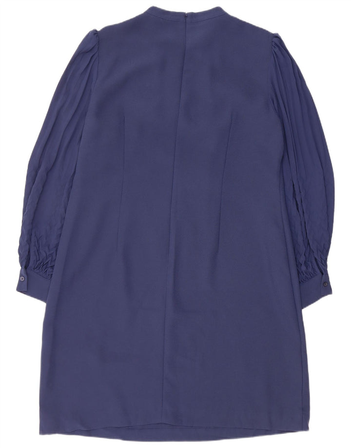 Hobbs Vestido recto de manga larga para mujer UK 46 Grande Poliéster azul marino