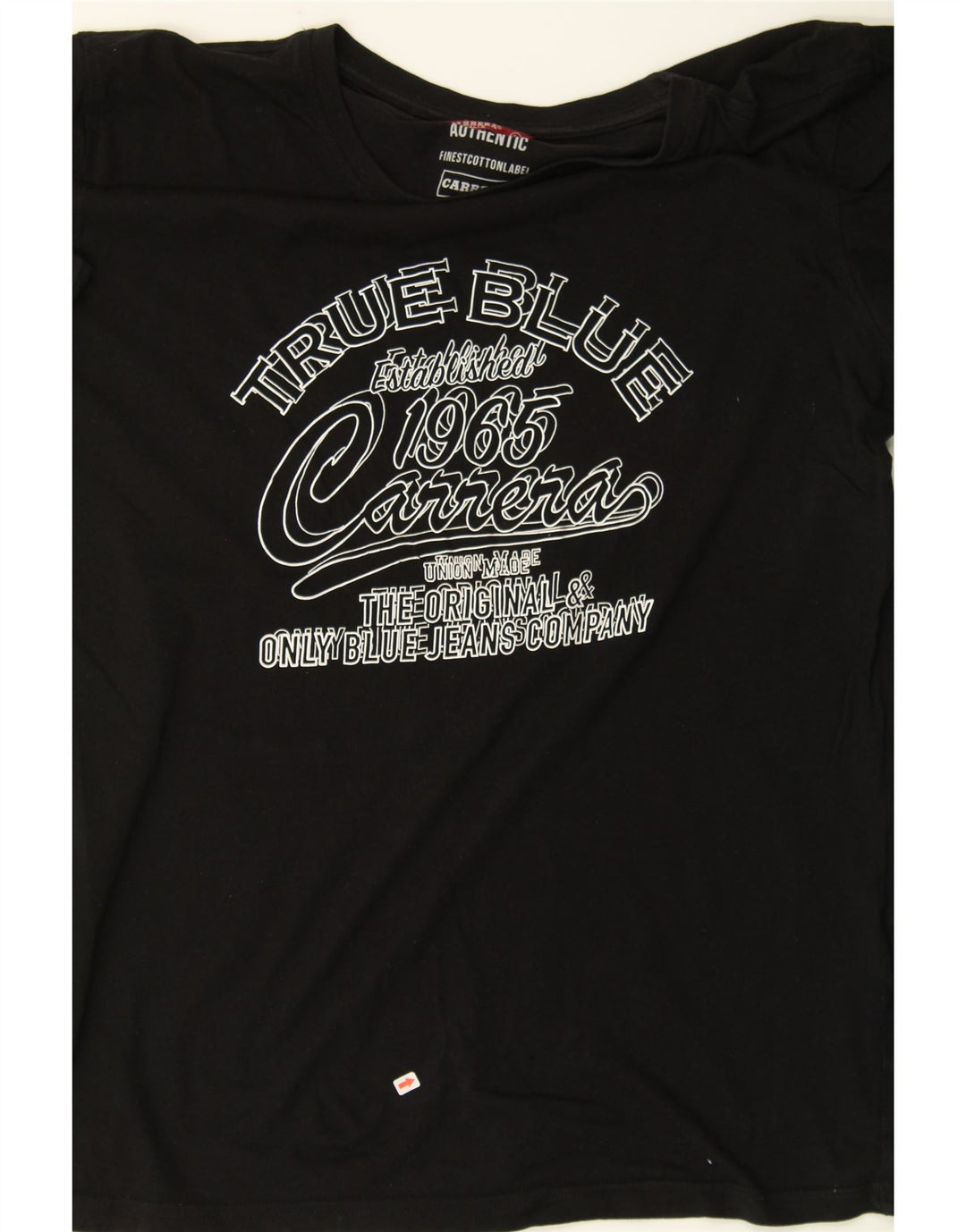 CARRERA Mens Graphic T-Shirt Top Large Black Cotton Vintage Carrera and Second-Hand Carrera from Messina Hembry 