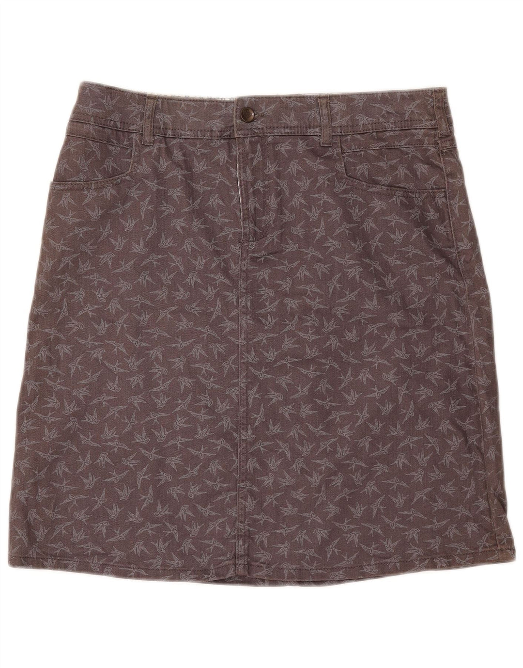 White Stuff Falda Vaquera con Estampado Abstracto para Mujer UK 40 Medium W32 Gris