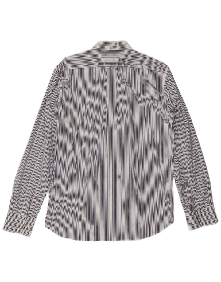 Faconnable Camisa Club Hombre Algodón Rayas Azul Medio