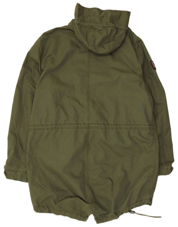 Superdry Parka con capucha para hombre UK 44 2XL Algodón caqui