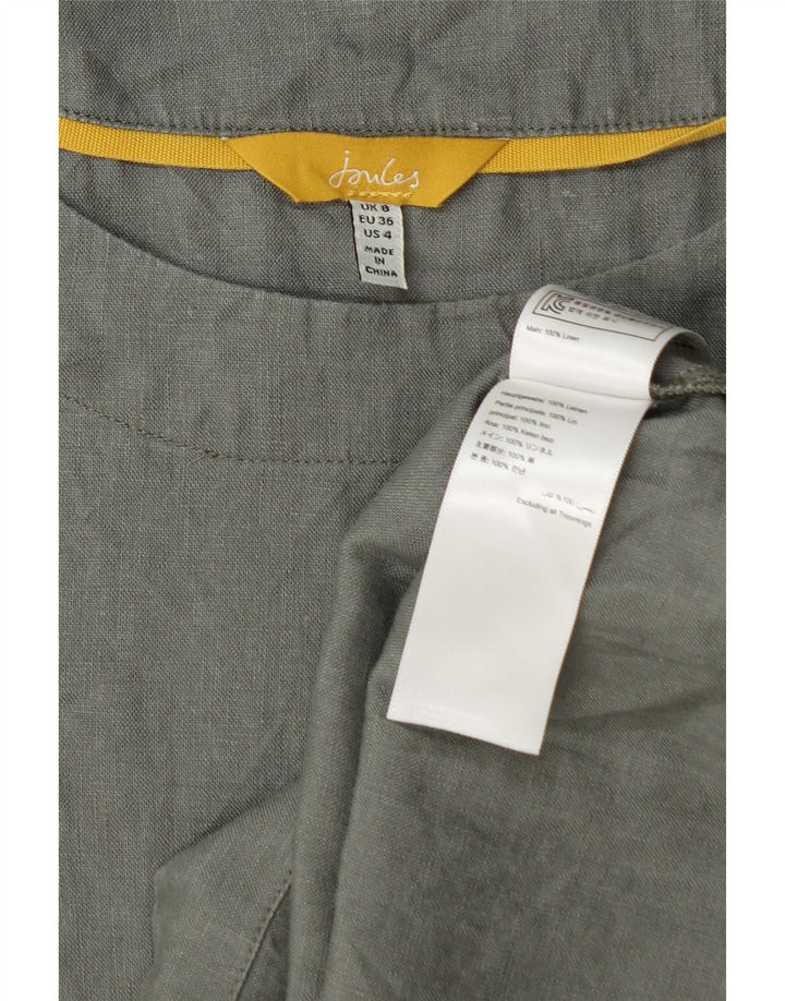 JOULES Blusa larga extragrande para mujer UK 8 Small Khaki Linen
