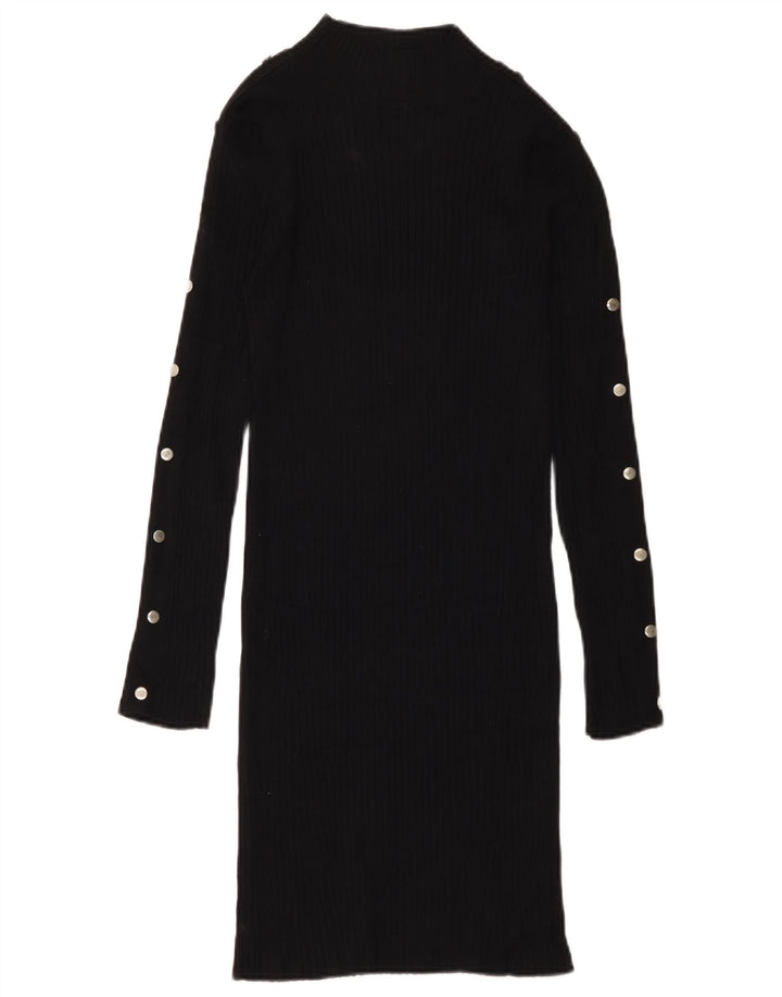 Zara Vestido tipo jersey para mujer UK 40 Medium Viscosa negra