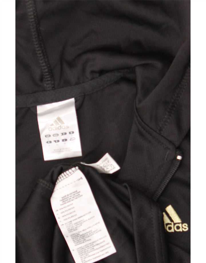 Adidas - Chaqueta con capucha para mujer, talla 8, poliéster, color negro