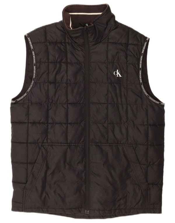 Calvin Klein Jeans Chaleco acolchado gráfico para hombre Reino Unido 40 Grande Poliéster negro
