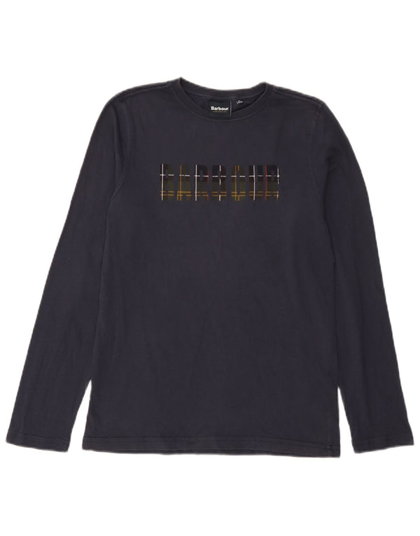 Barbour Boys Graphic Top Manga Larga 12-13 Años XL Azul Marino Algodón